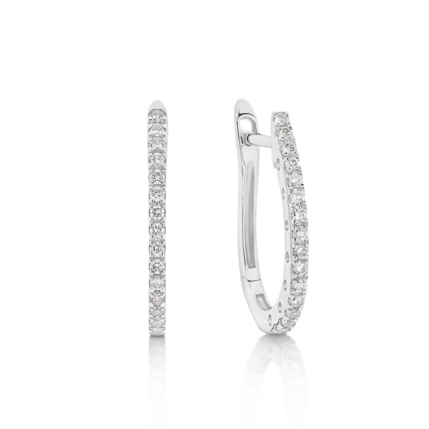 Hoop Earrings 0.15ct - 18ct White & Yellow Gold