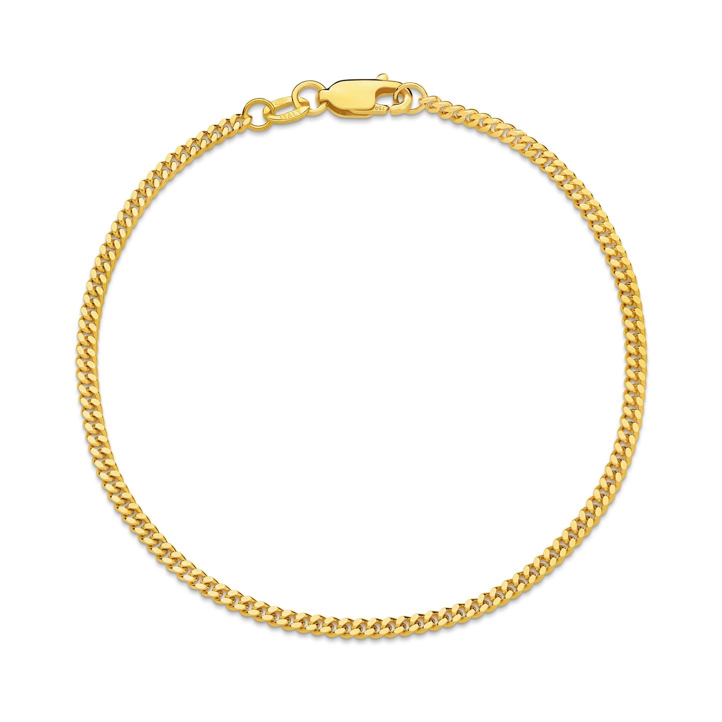 Diamond Cut Curb Bracelet 2.16mm - 9ct & 18ct Yellow Gold