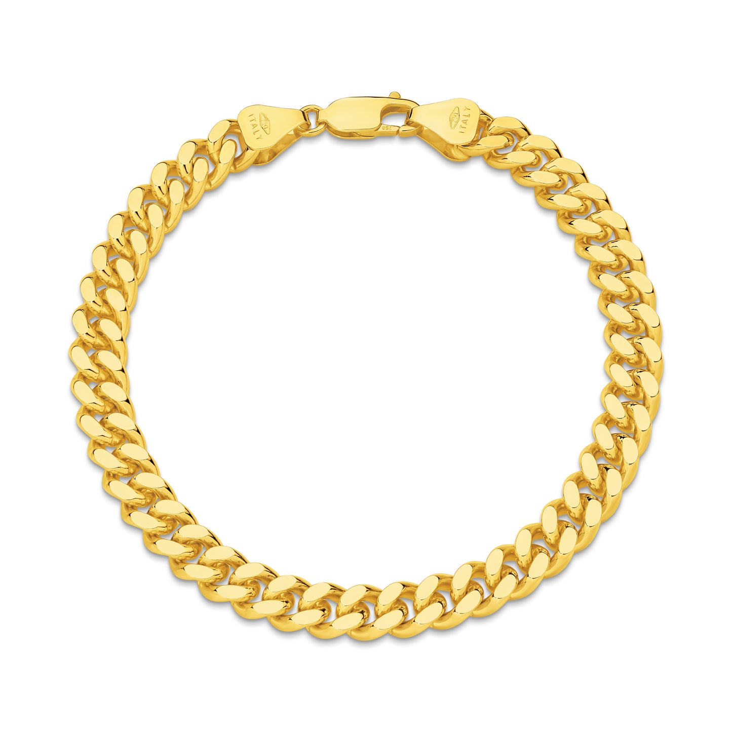 Diamond Cut Curb Bracelet 7.16mm - 9ct & 18ct Yellow Gold