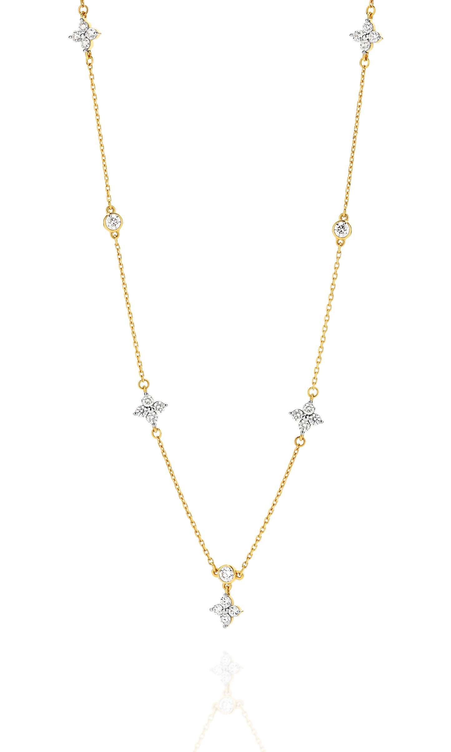 Diamond Necklace 0.9ct - 9ct & 18ct Yellow Gold