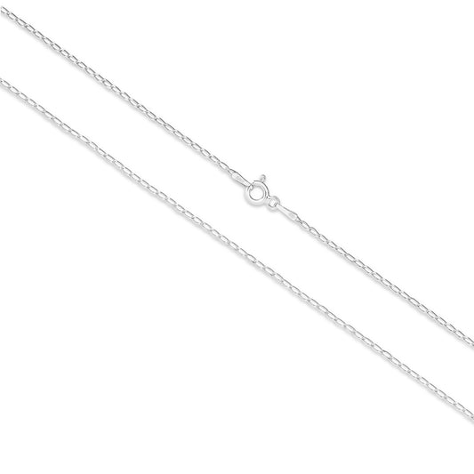 Long Curb Diamond Cut Chain LCD40 - Sterling Silver with Silver Plating