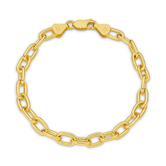 Paperclip Bracelet 5.4mm - 9ct & 18ct Yellow Gold