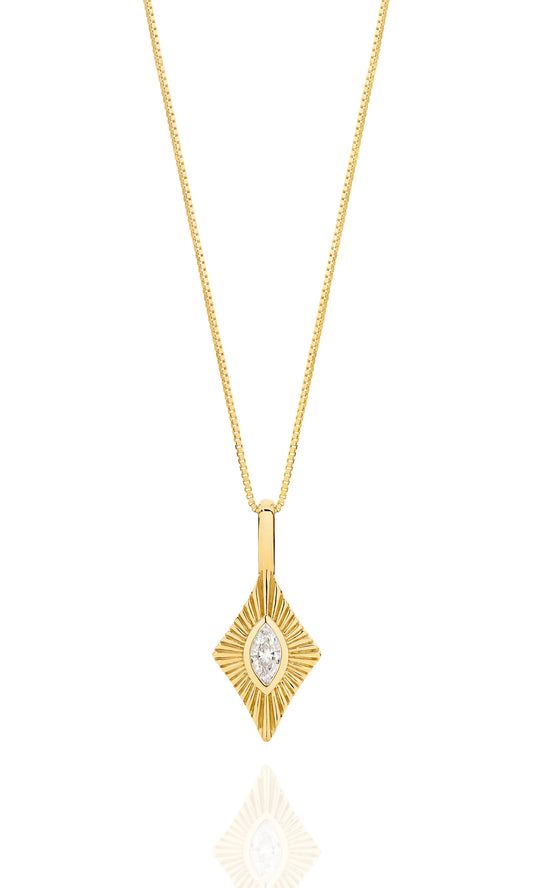 Pendant Necklace 0.11ct - 9ct & 18ct Yellow Gold
