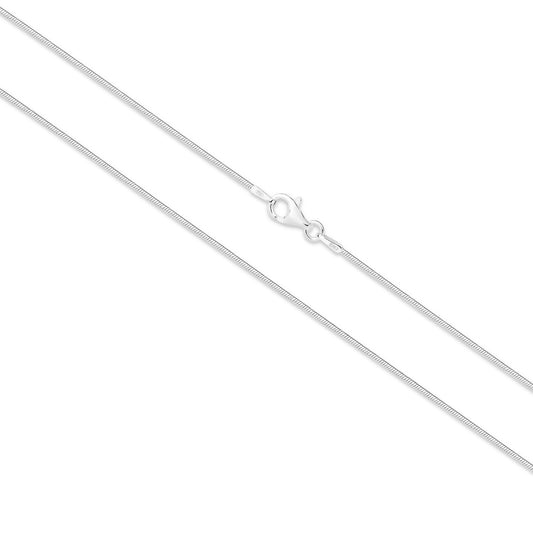 Snake Chain 1.00mm BE10 - Sterling Silver with Silver Plating