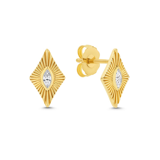 Stud Earrings 0.1ct - 9ct & 18ct Yellow Gold